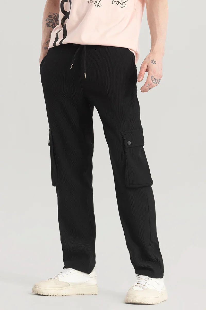 Pockethrive Black Corduroy Cargo Pant | Relove