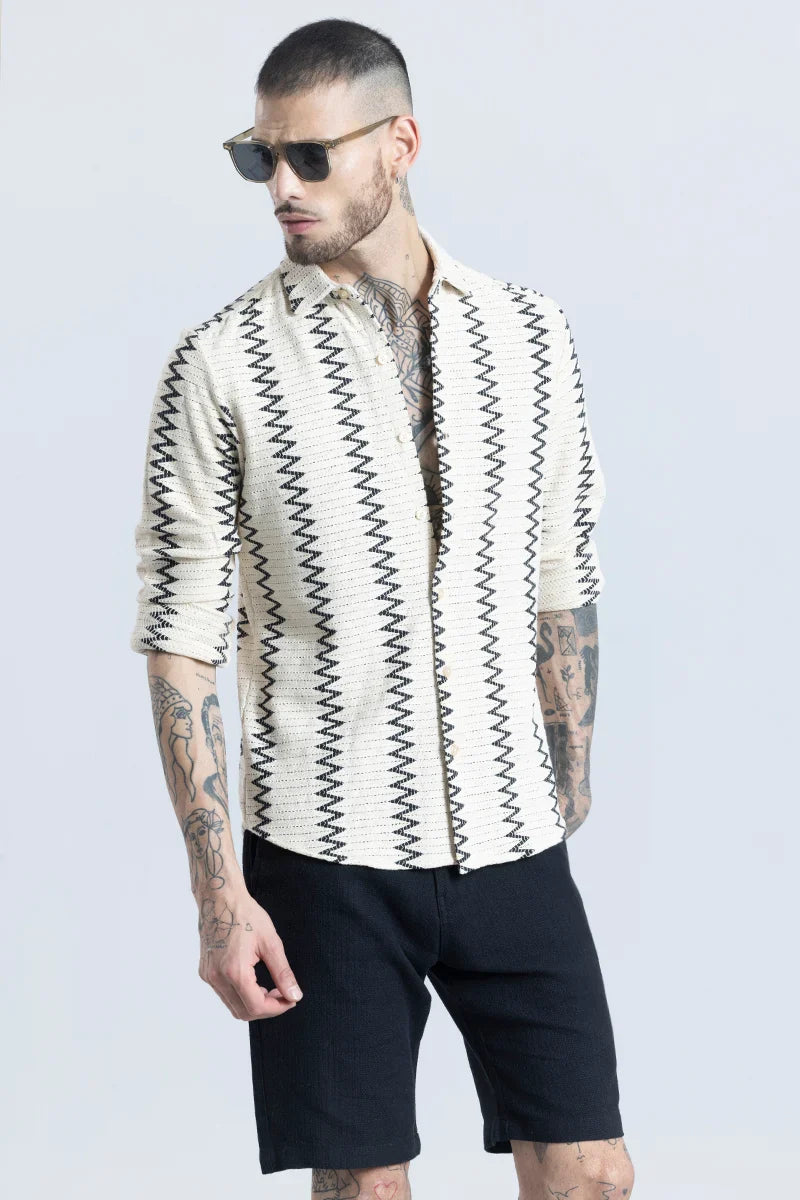 Zigwi White Crochet Shirt | Relove