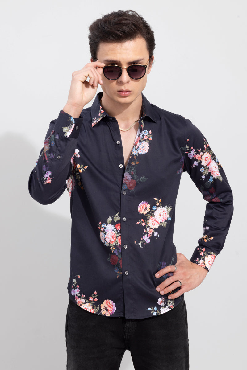 Bonica Rose Navy Shirt | Relove