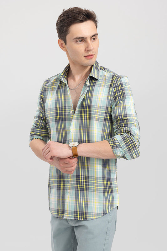 Wide Checks Green Shirt | Relove