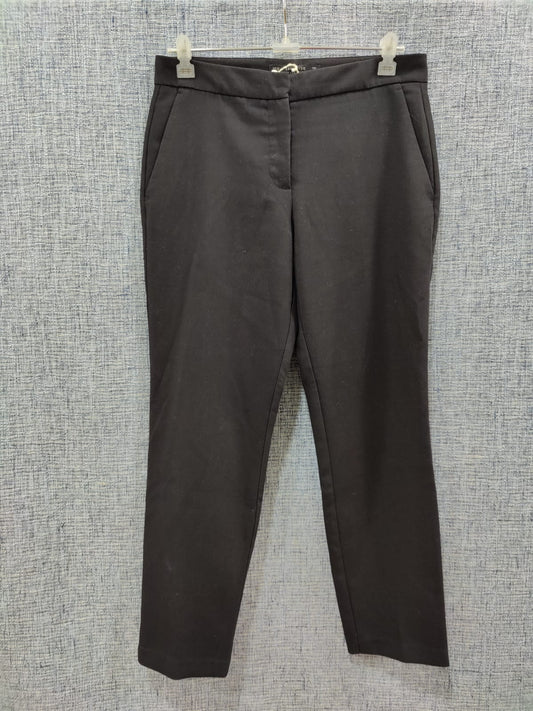 ZARA Solid Black Plain Trouser | Relove