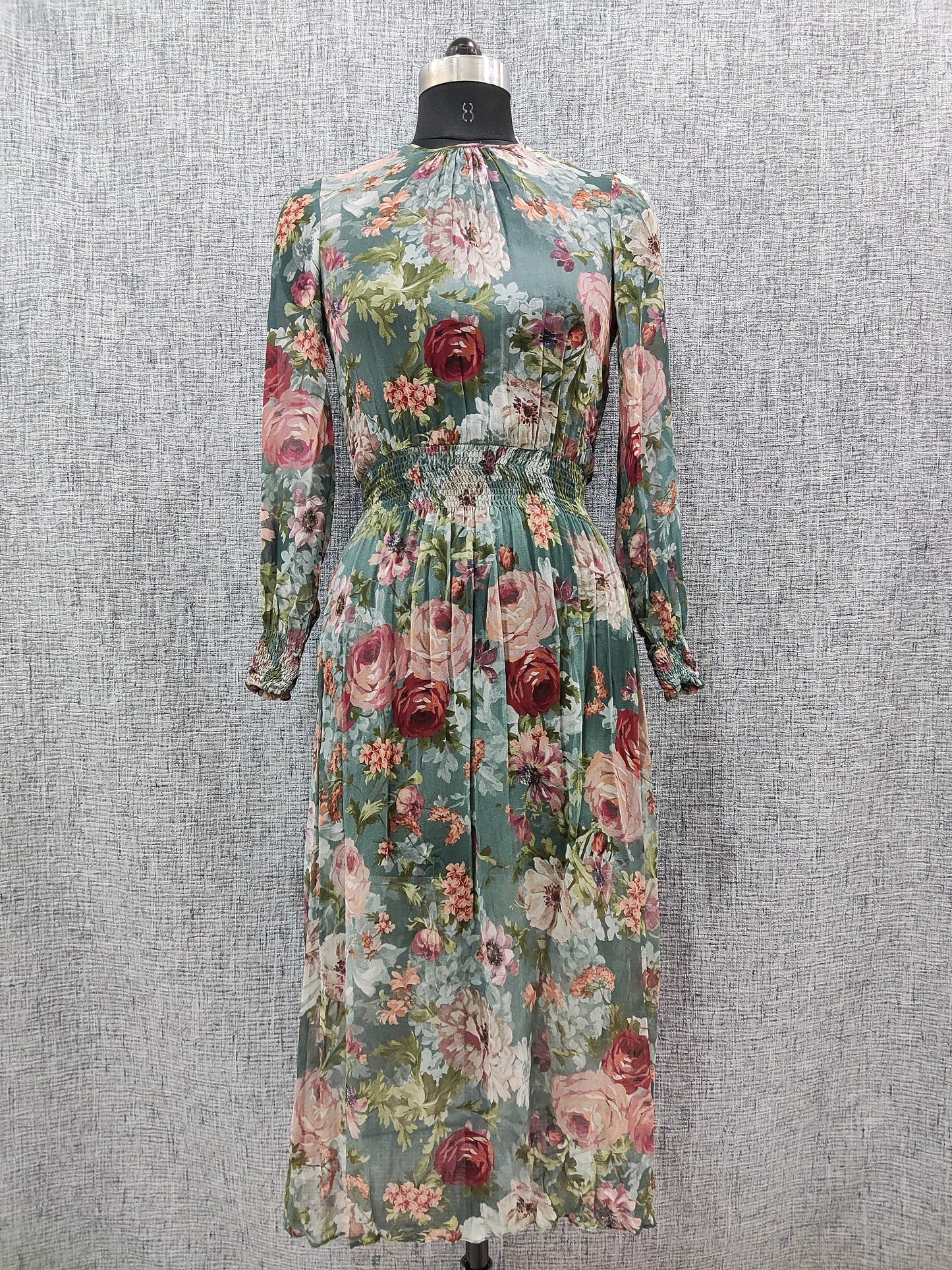 ZARA Grey Sheer Floral Print Dress | Relove