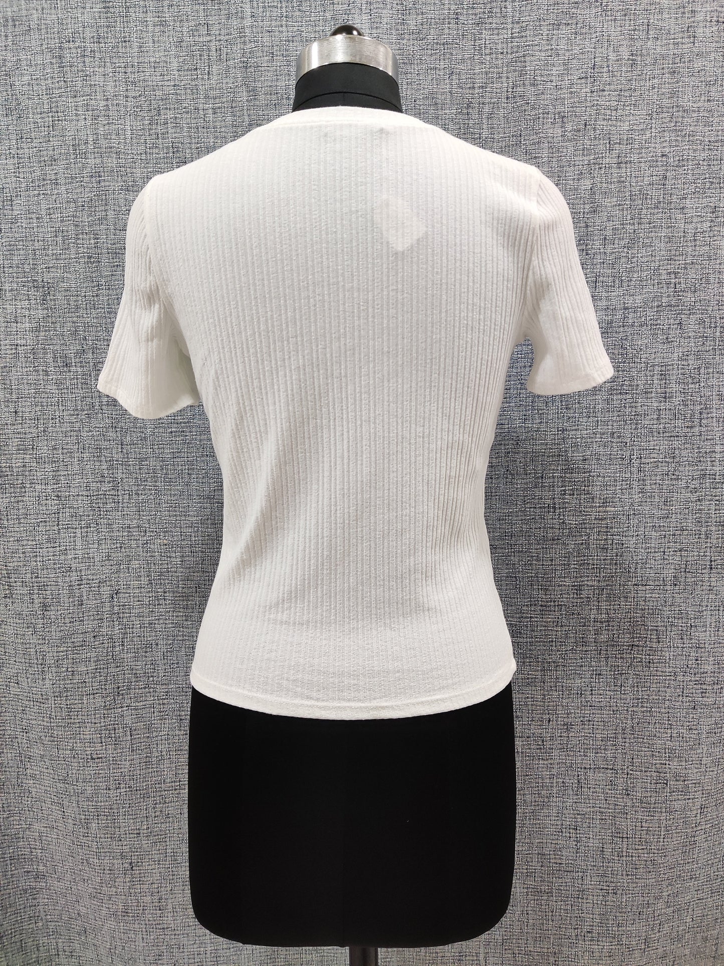 ZARA White Knit Shoulder button Crop Top | Relove