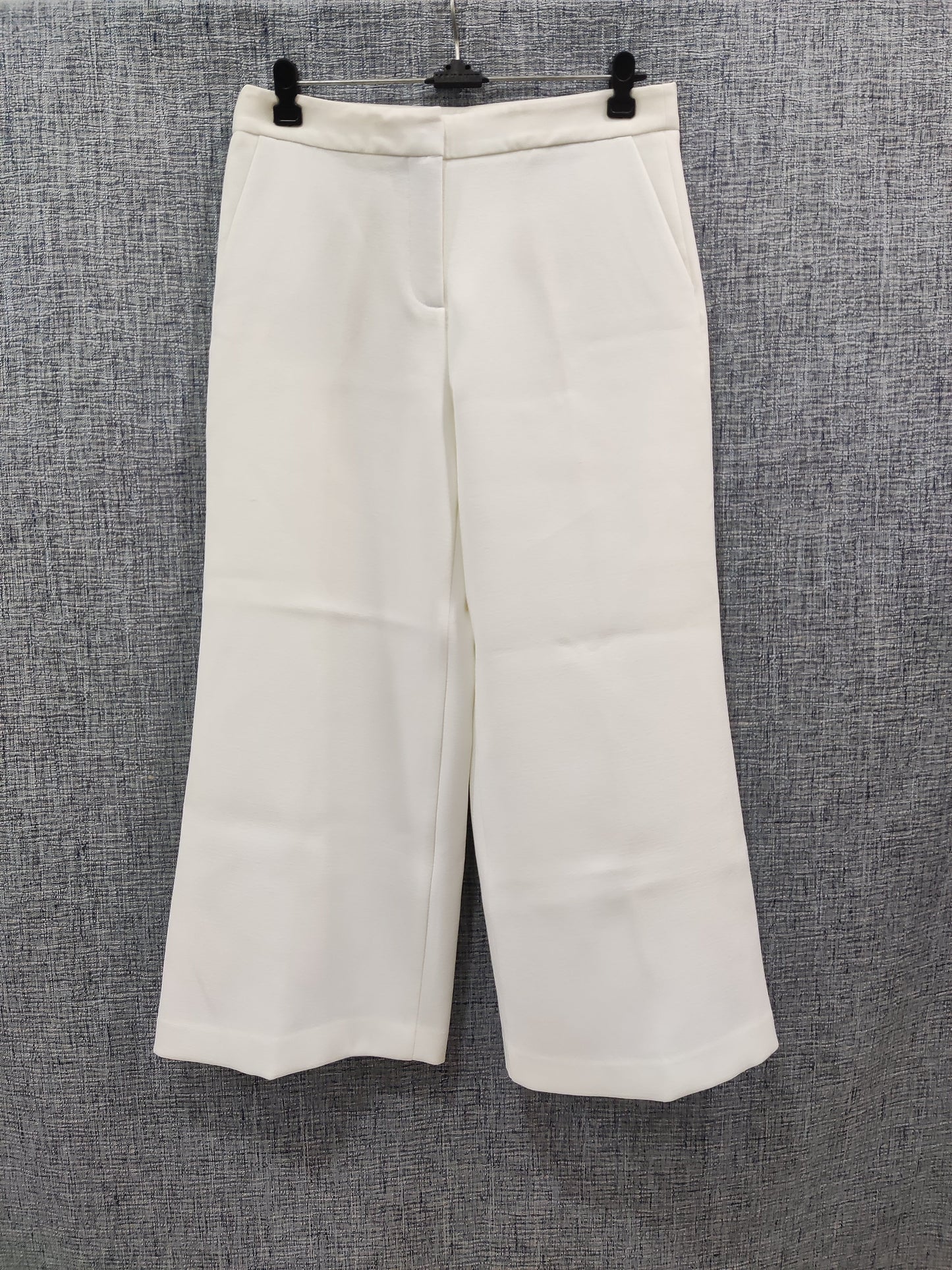 ZARA White Wide Leg Cropped Trousers | Relove
