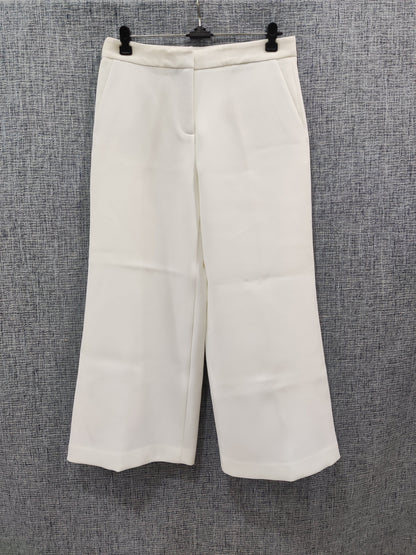 ZARA White Wide Leg Cropped Trousers | Relove