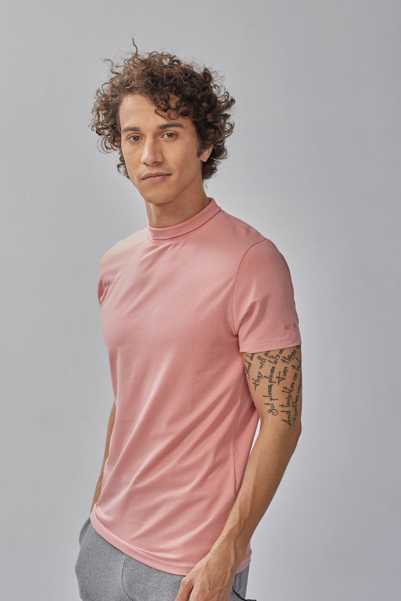 Pink Turtle Neck T- Shirt - SNITCH