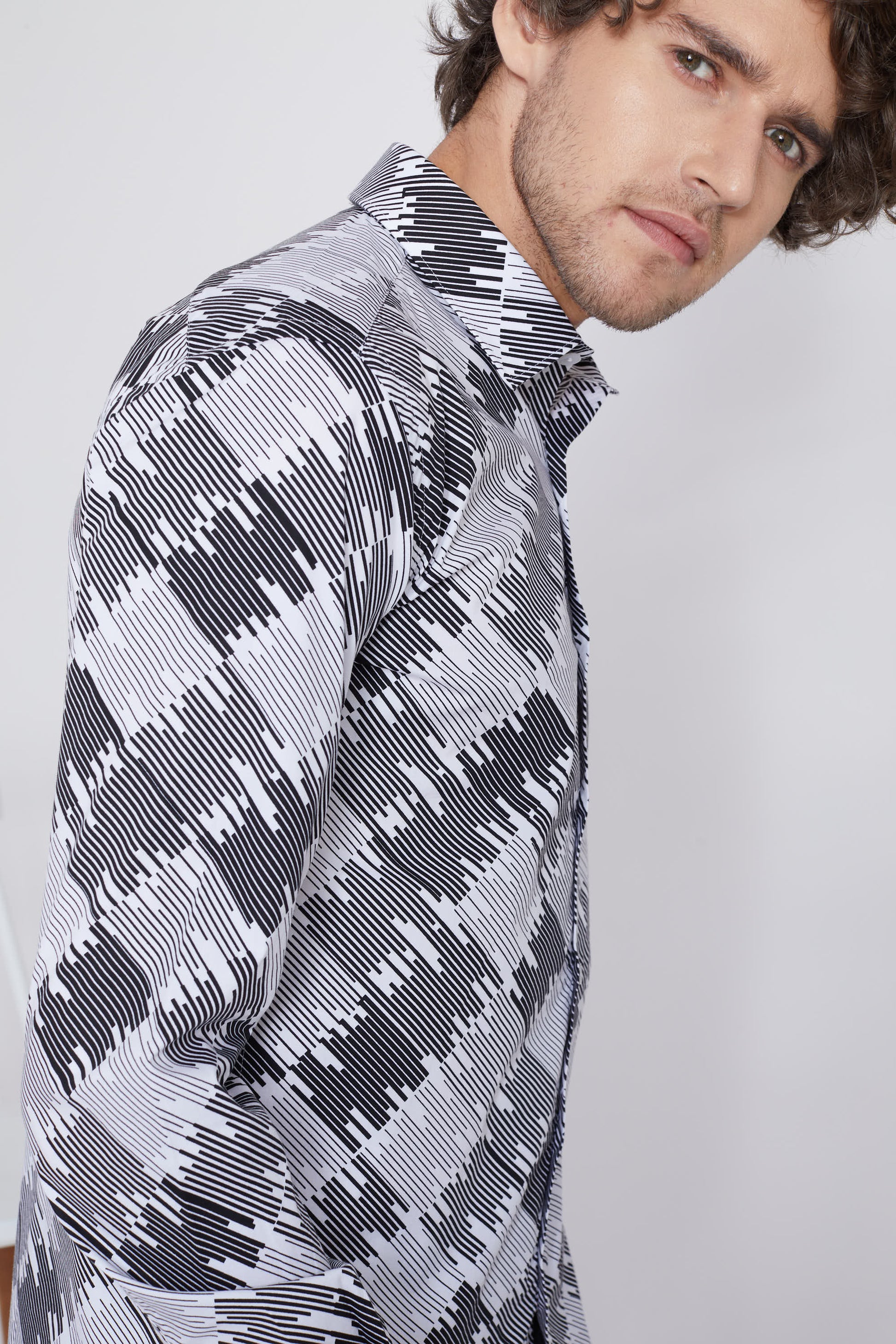 Abstract Line Print Shirt - SNITCH