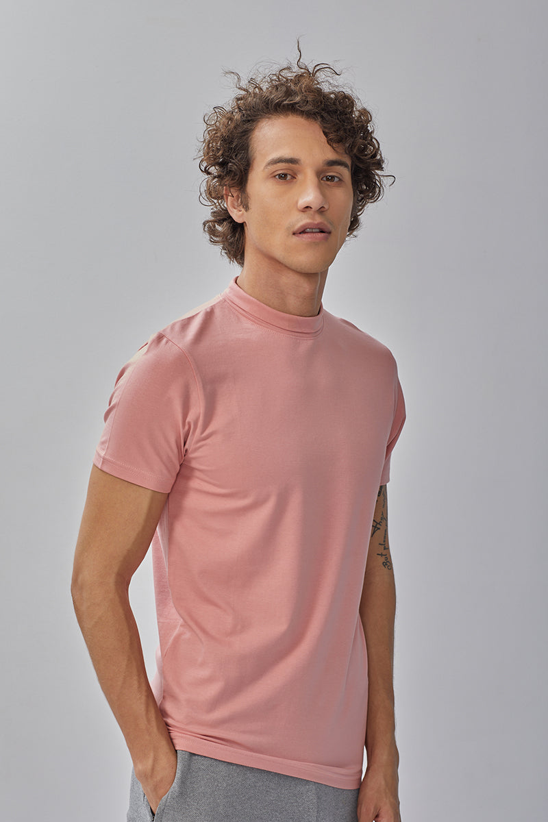 Pink Turtle Neck T- Shirt - SNITCH