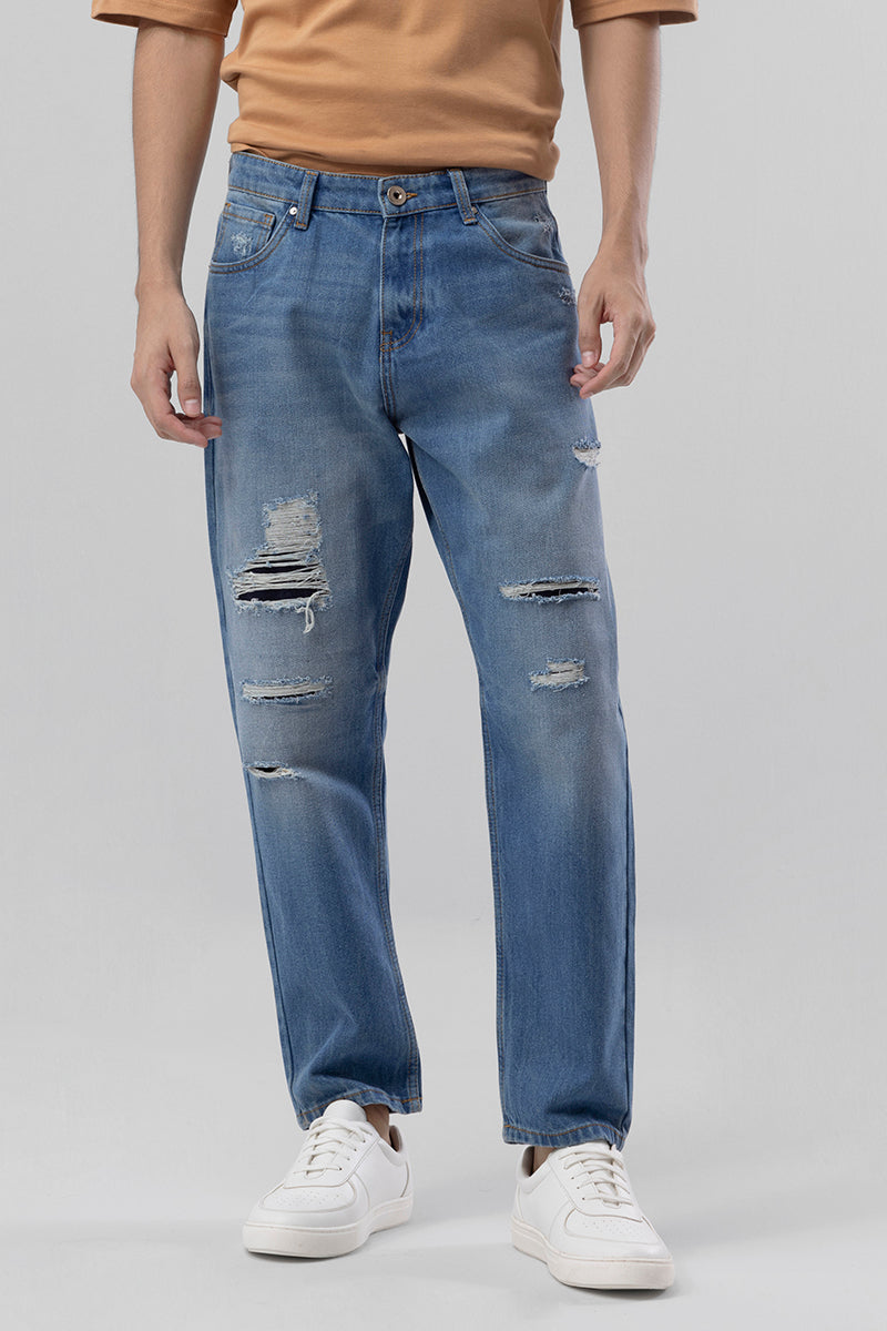 Boozy Sea Blue Baggy Fit Jeans | Relove
