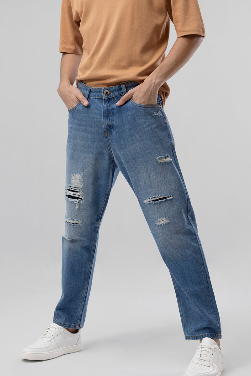 Boozy Sea Blue Baggy Fit Jeans | Relove