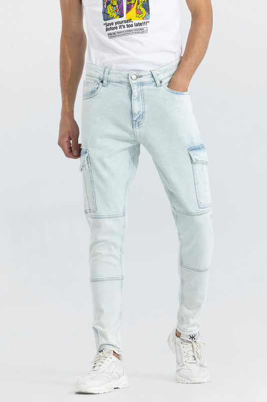 Vintage Ice Blue Cargo Skinny Jeans | Relove