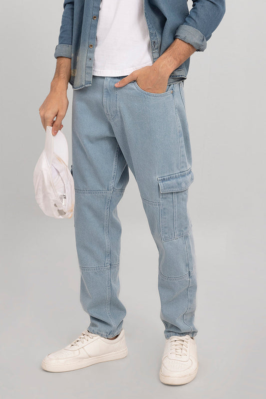 Heft Sky Blue Cargo Baggy Jeans | Relove