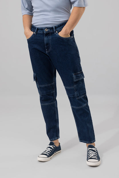 Buzzer Blue Cargo Baggy Jeans | Relove