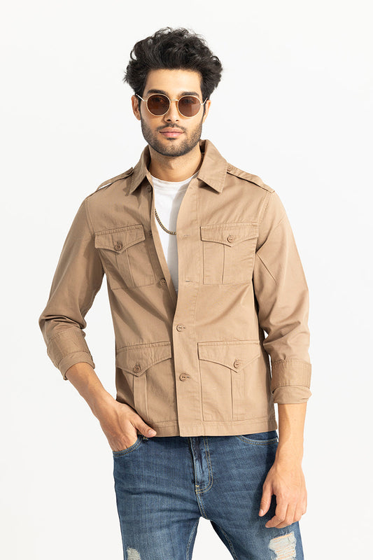 Evan Khaki Overshirt | Relove