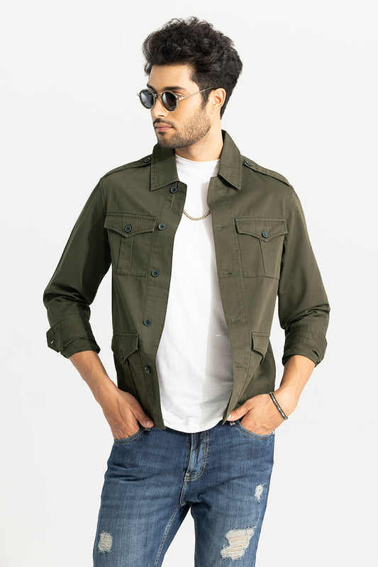 Evan Olive Overshirt | Relove