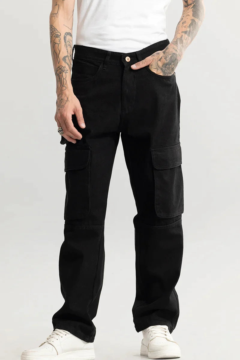 Vogue Black Utility Baggy Fit Jeans | Relove