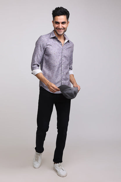 Punto Cord Weave Grey Shirt | Relove