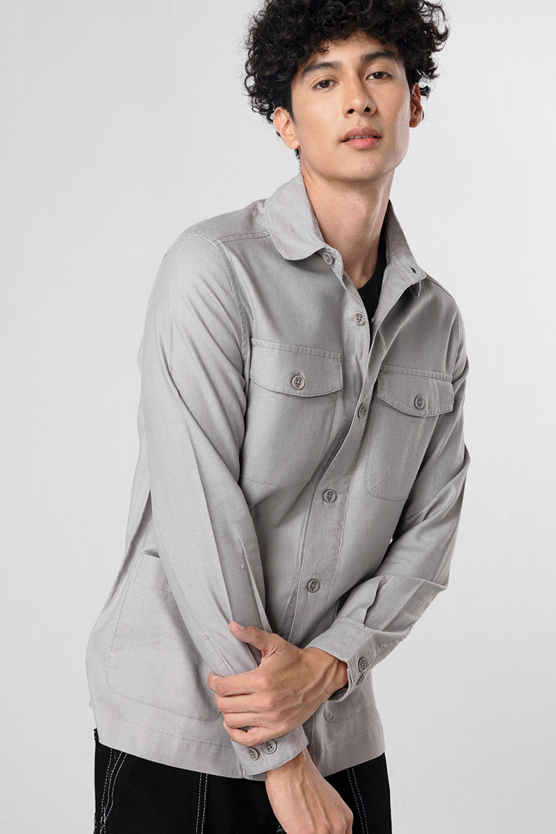 Lino Grey Linen Overshirt | Relove