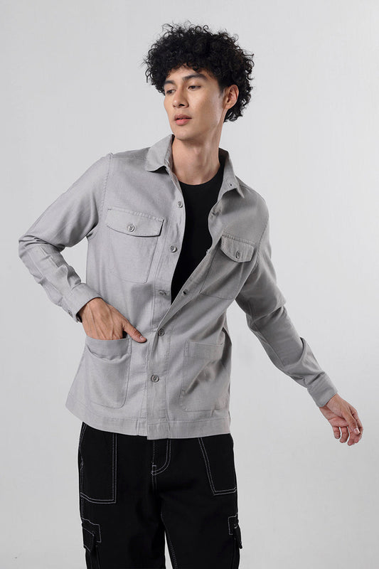 Lino Grey Linen Overshirt | Relove