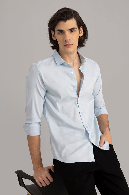 Self Square Sky Blue Shirt | Relove