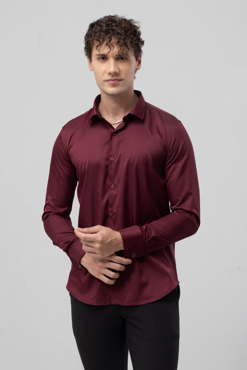 Double Cuff Maroon Shirt | Relove