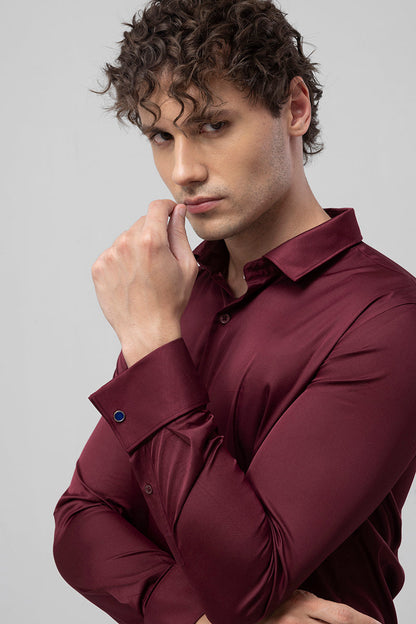 Double Cuff Maroon Shirt | Relove