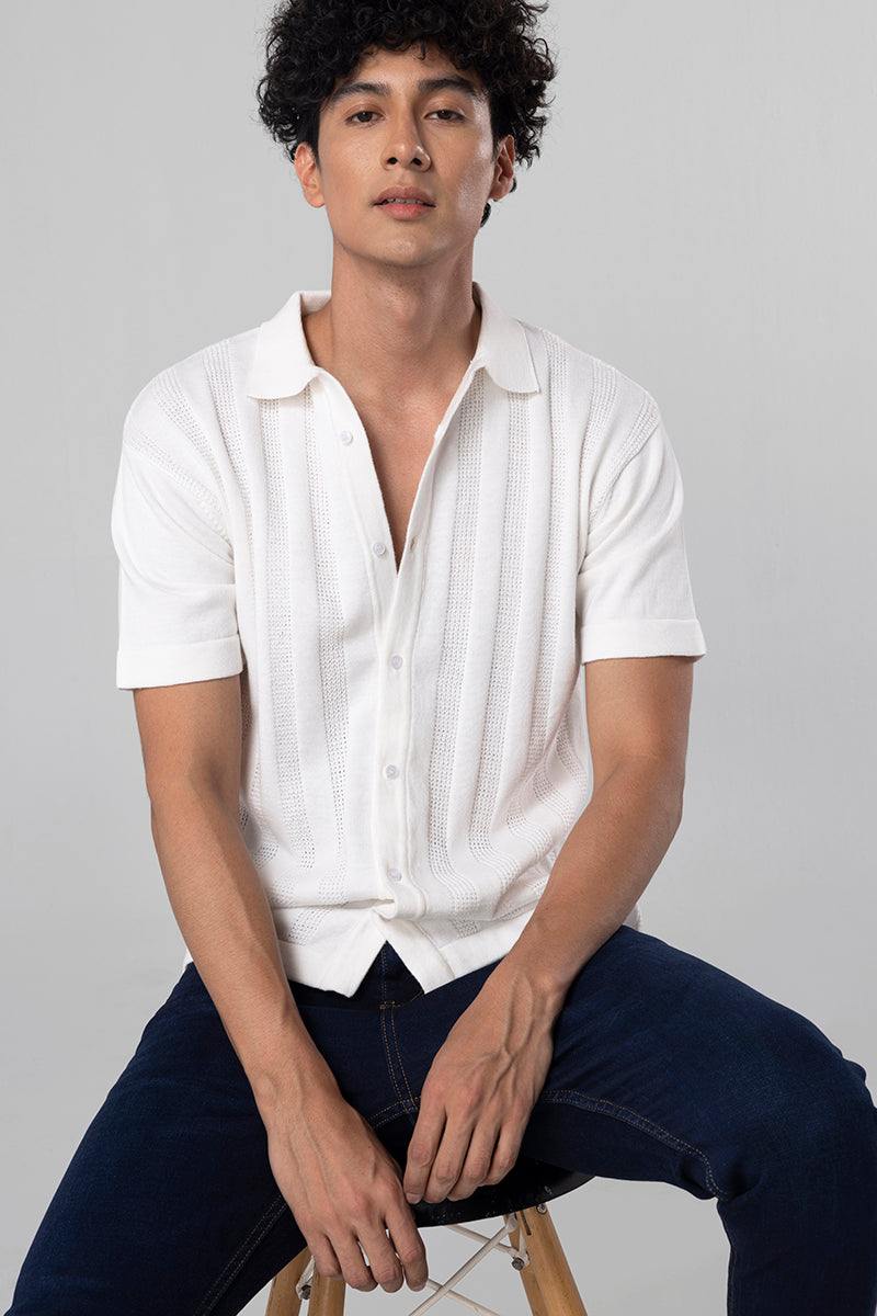 Elliot Knit White Shirt | Relove