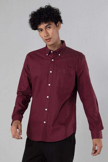 Zece Maroon Oxford Shirt | Relove