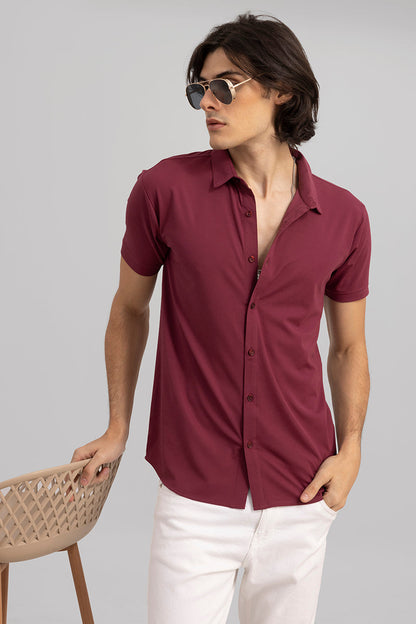 Tencil Burgundy Knitted Shirt | Relove