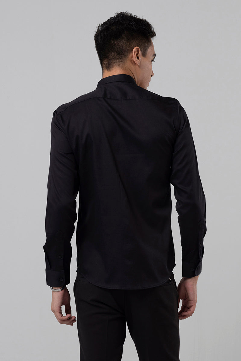 Metro Embroidered Black Shirt | Relove