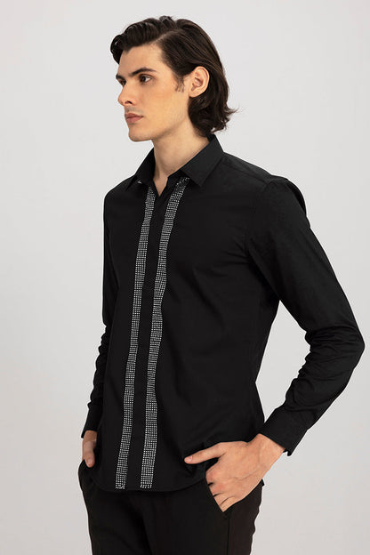 Crystal Embellished Black Shirt | Relove