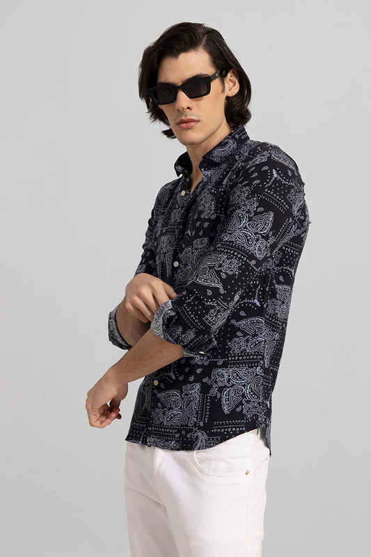 Mosaic Paisley Black Shirt | Relove