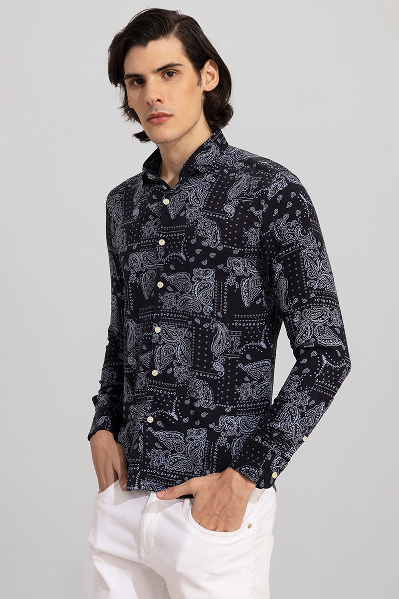 Mosaic Paisley Black Shirt | Relove