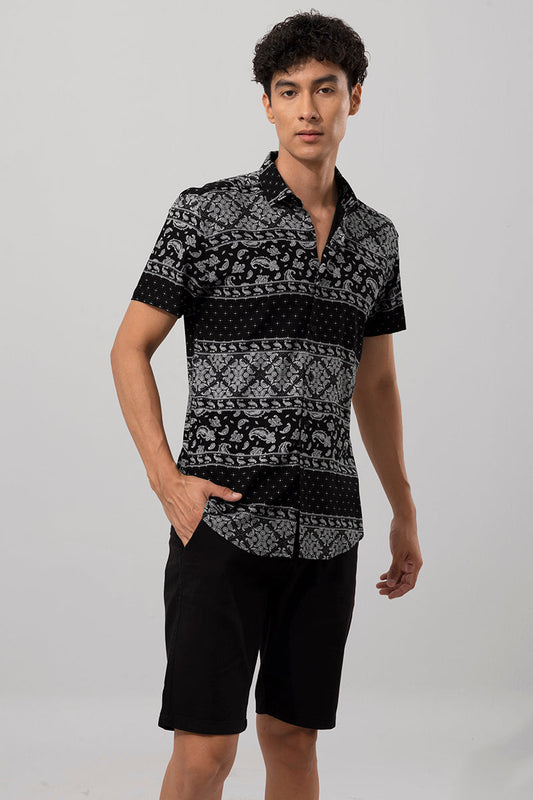 Border Paisley Black Shirt | Relove