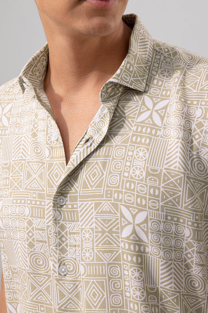 African Clan Beige Shirt | Relove