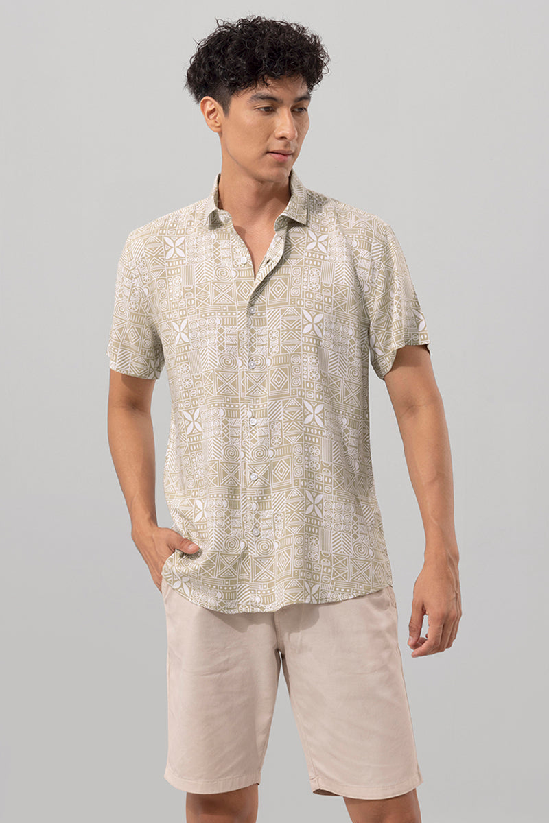 African Clan Beige Shirt | Relove