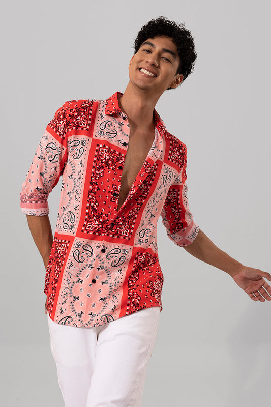 Sylvan Paisley Red Shirt | Relove