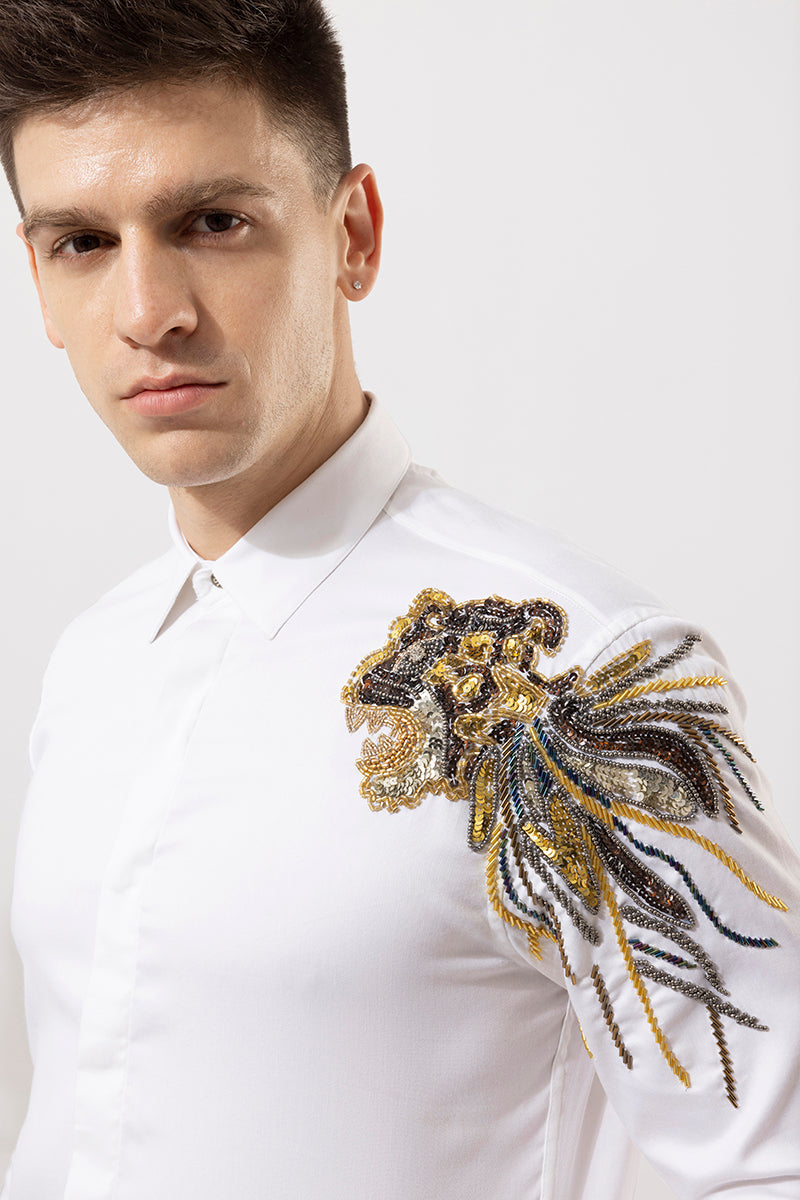 Leon White Embroidery Shirt | Relove