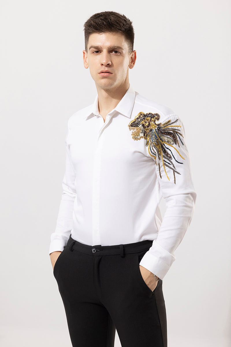 Leon White Embroidery Shirt | Relove