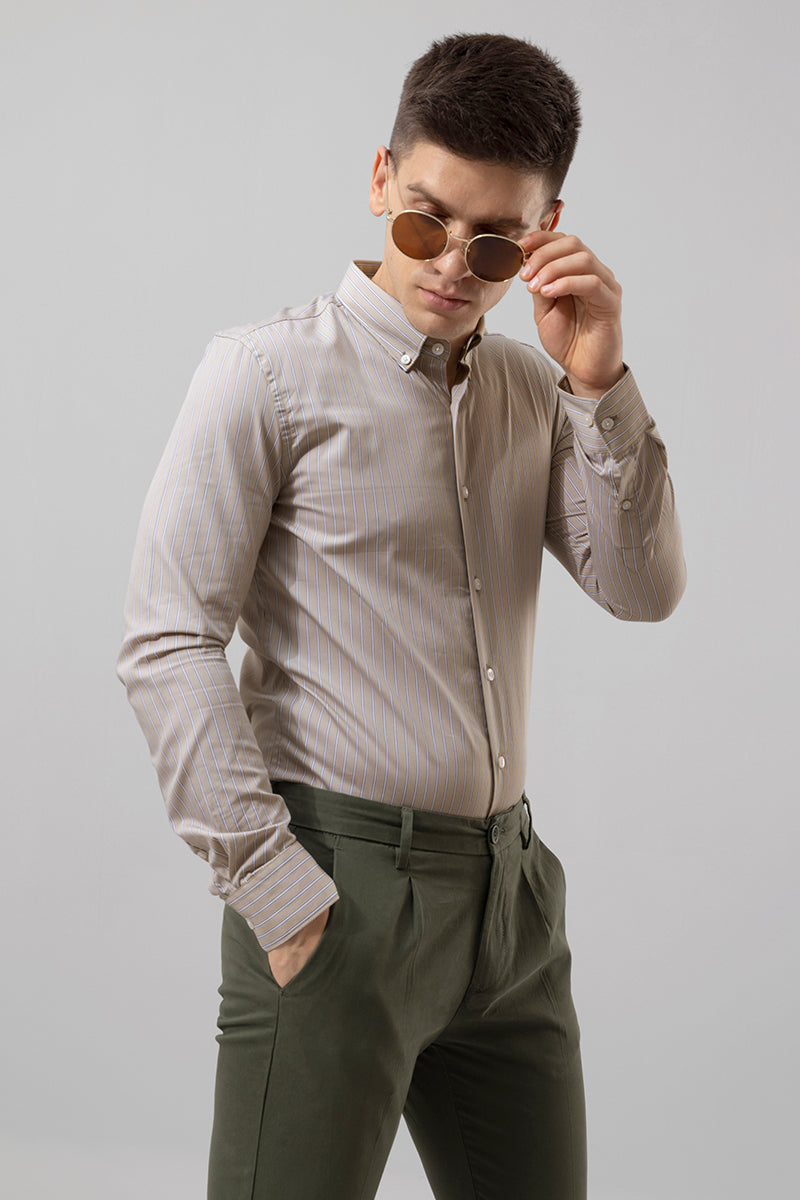 Dandy Stripe Beige Shirt | Relove