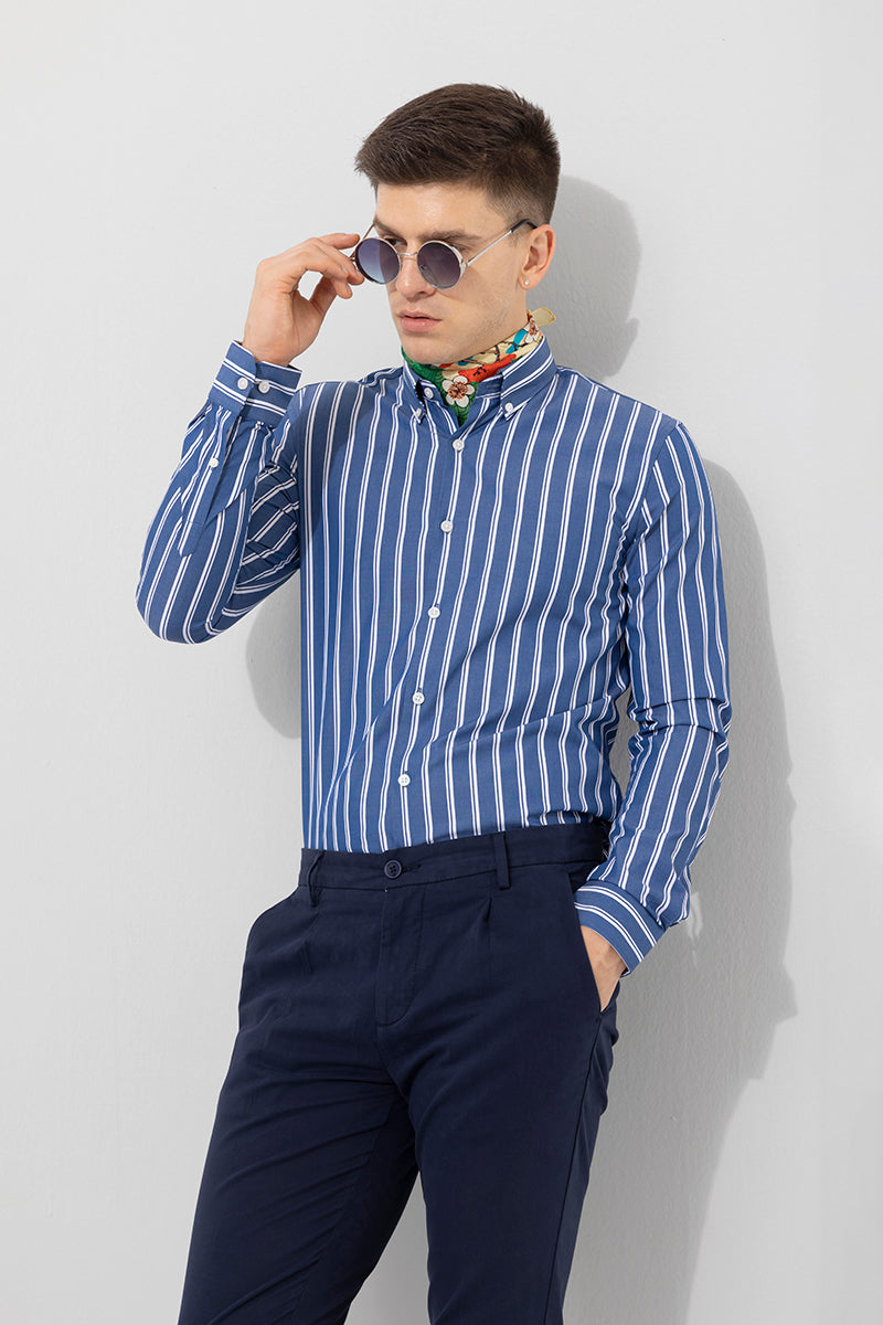 Dandy Stripe Blue Shirt | Relove