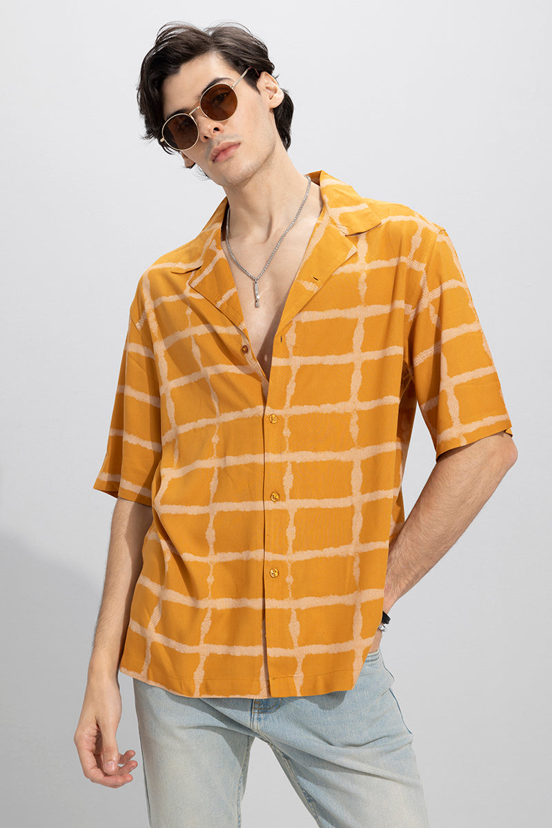 Faded Square Yellow Oversized Shirt | Relove
