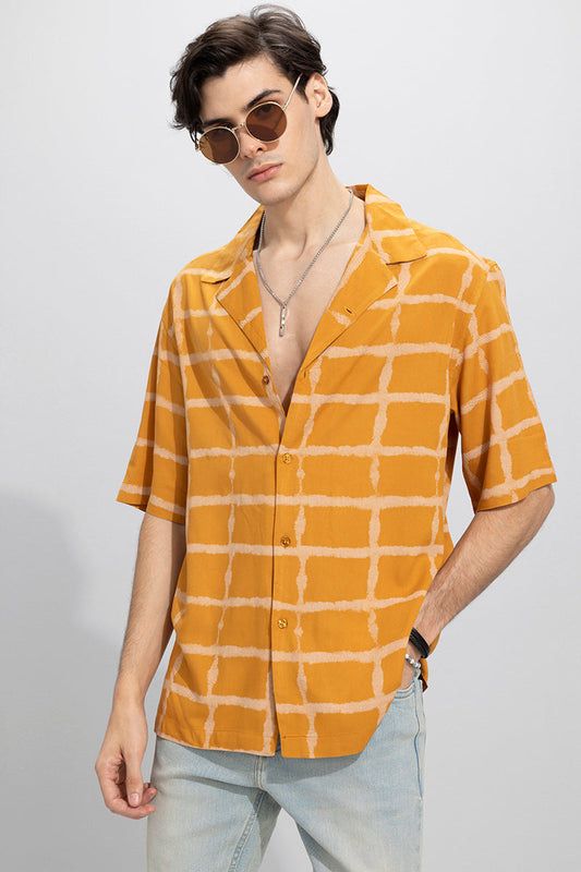 Faded Square Yellow Oversized Shirt | Relove