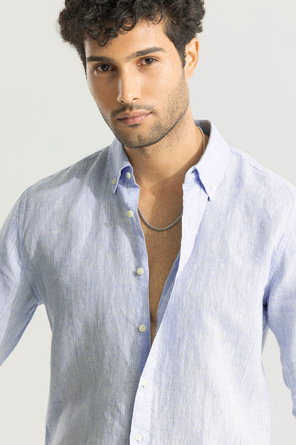 Buoyant Blue Linen Shirt | Relove