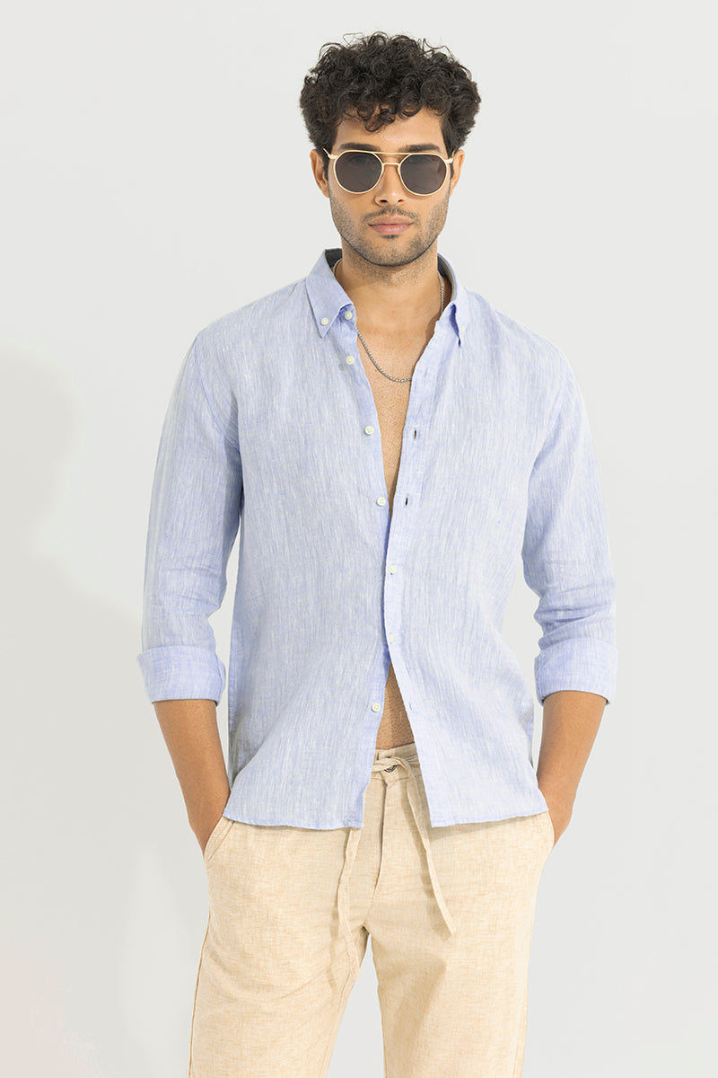 Buoyant Blue Linen Shirt | Relove