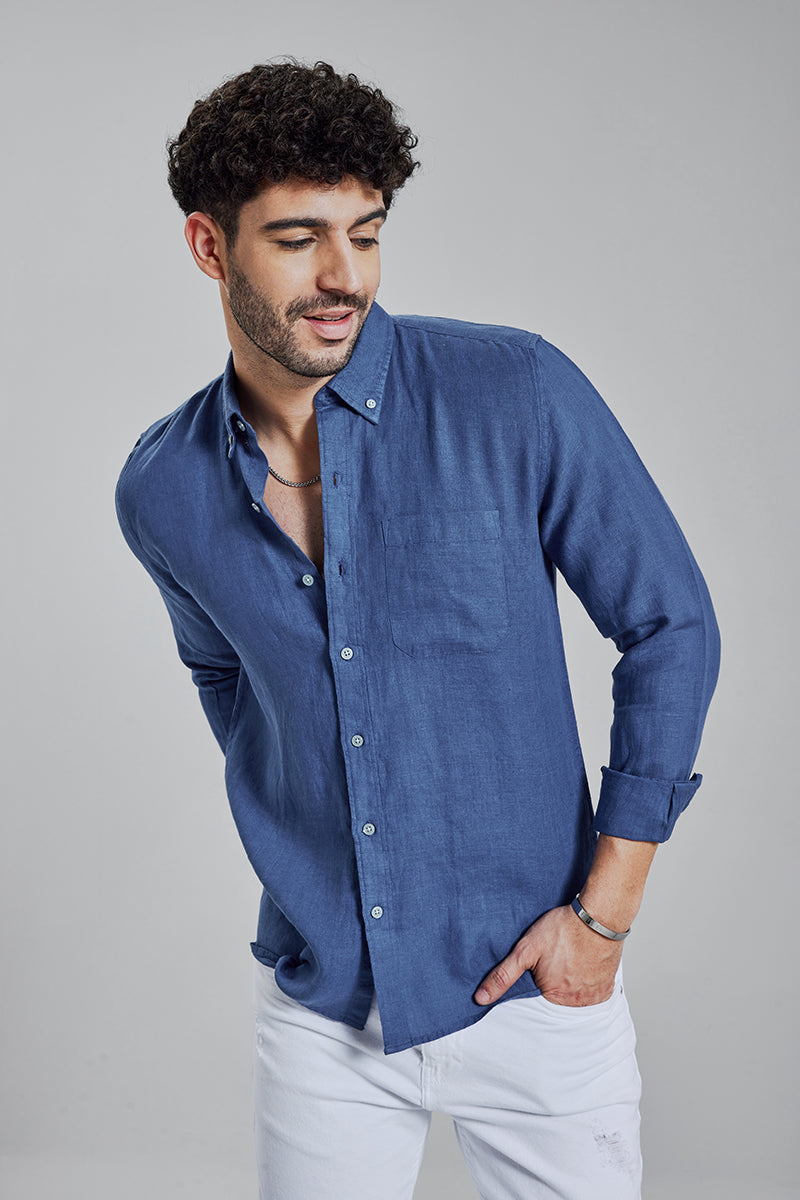 Mould Linen Indigo Blue Shirt | Relove