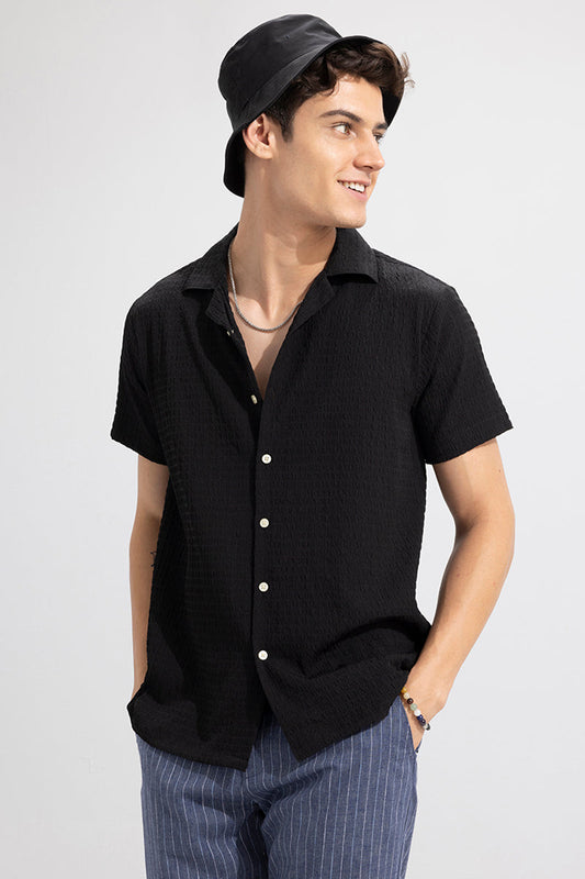 Absolute Seer Sucker Black Shirt | Relove