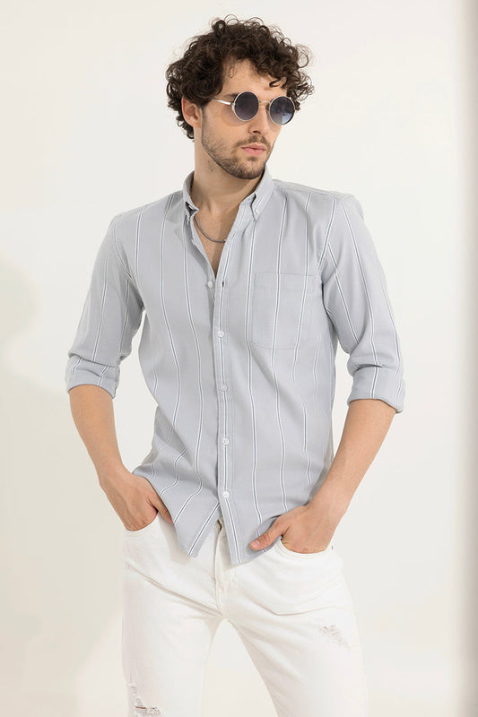 Stick Stripe Grey Shirt | Relove