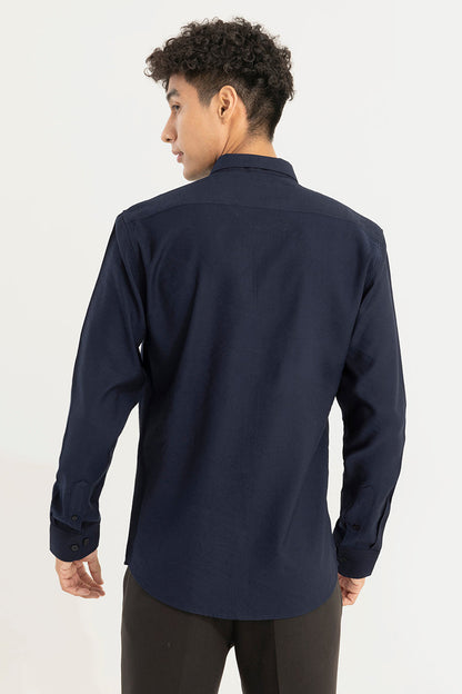 Crape Cotton Navy Shirt | Relove