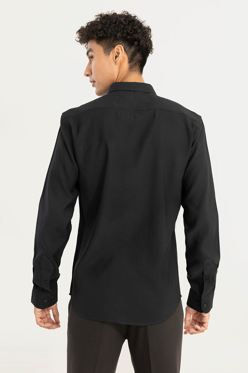 Crape Cotton Black Shirt | Relove
